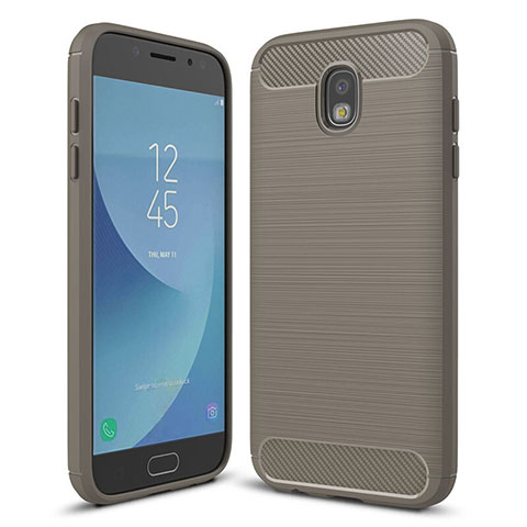 Custodia Silicone Cover Morbida Spigato per Samsung Galaxy J5 (2017) SM-J750F Grigio