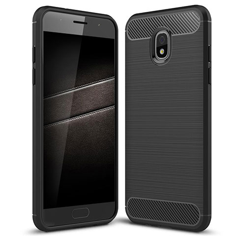 Custodia Silicone Cover Morbida Spigato per Samsung Galaxy J7 (2018) J737 Nero