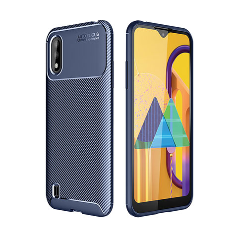 Custodia Silicone Cover Morbida Spigato per Samsung Galaxy M01 Blu