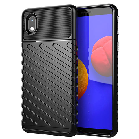 Custodia Silicone Cover Morbida Spigato per Samsung Galaxy M01 Core Nero