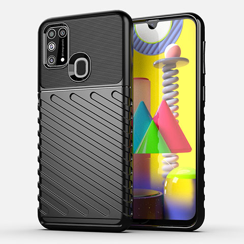 Custodia Silicone Cover Morbida Spigato per Samsung Galaxy M31 Nero