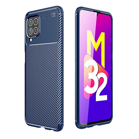 Custodia Silicone Cover Morbida Spigato per Samsung Galaxy M32 4G Blu