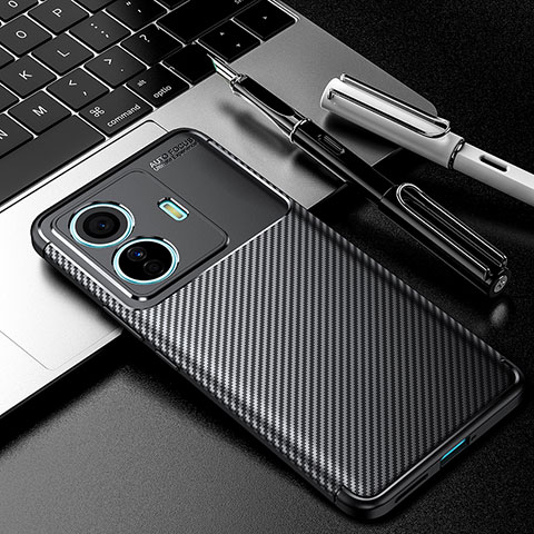 Custodia Silicone Cover Morbida Spigato per Vivo T1 Pro 5G Nero