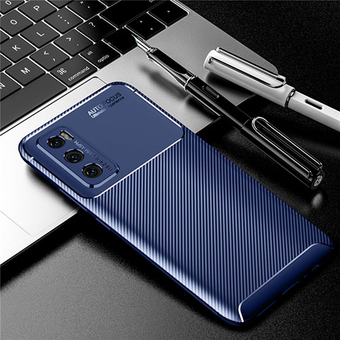 Custodia Silicone Cover Morbida Spigato per Vivo V20 SE Blu