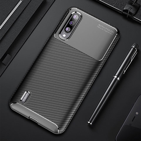 Custodia Silicone Cover Morbida Spigato per Xiaomi CC9e Nero