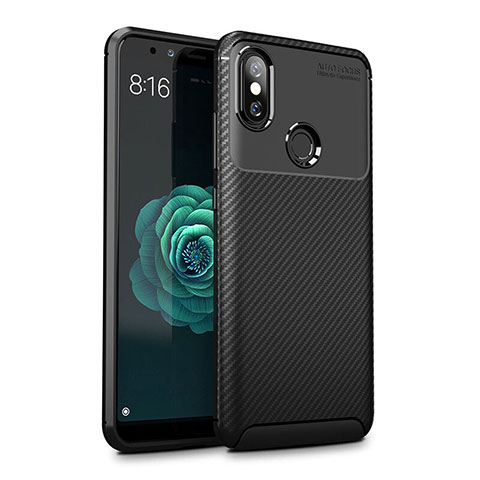 Custodia Silicone Cover Morbida Spigato per Xiaomi Mi A2 Lite Nero