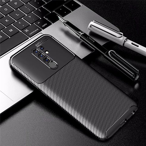 Custodia Silicone Cover Morbida Spigato per Xiaomi Redmi 9 Nero