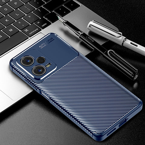 Custodia Silicone Cover Morbida Spigato per Xiaomi Redmi Note 12 Pro+ Plus 5G Blu