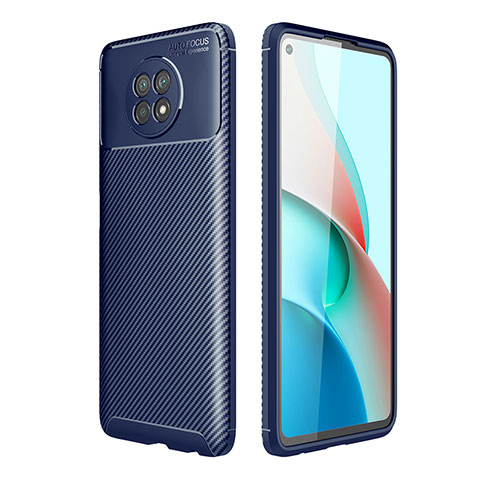 Custodia Silicone Cover Morbida Spigato per Xiaomi Redmi Note 9 5G Blu