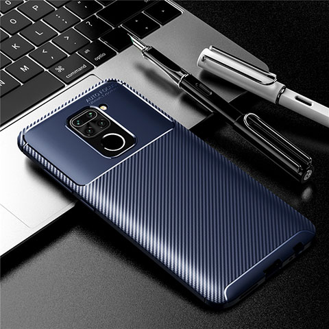 Custodia Silicone Cover Morbida Spigato per Xiaomi Redmi Note 9 Blu