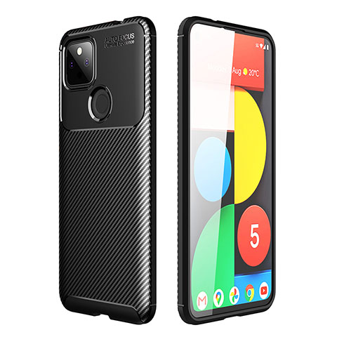 Custodia Silicone Cover Morbida Spigato S01 per Google Pixel 5a 5G Nero