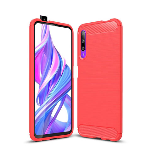 Custodia Silicone Cover Morbida Spigato S01 per Huawei Honor 9X Pro Rosso