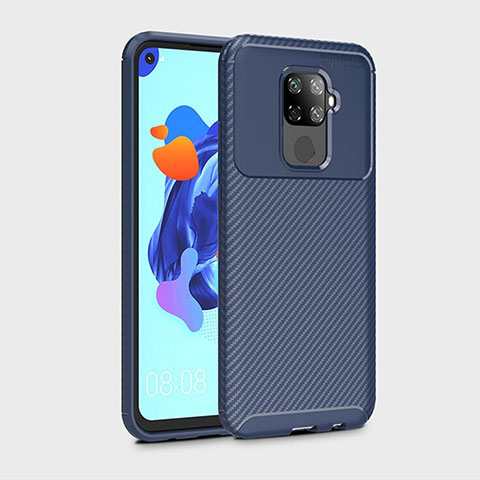 Custodia Silicone Cover Morbida Spigato S01 per Huawei Mate 30 Lite Blu