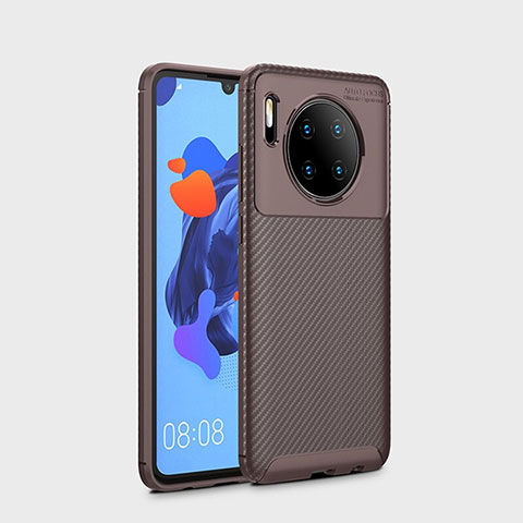 Custodia Silicone Cover Morbida Spigato S01 per Huawei Mate 30 Marrone