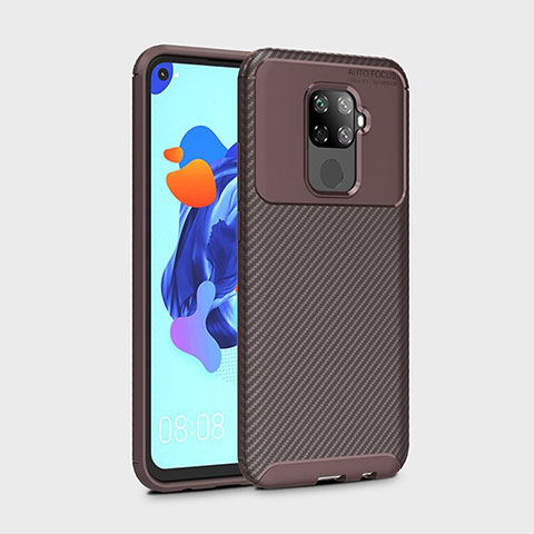 Custodia Silicone Cover Morbida Spigato S01 per Huawei Nova 5z Marrone