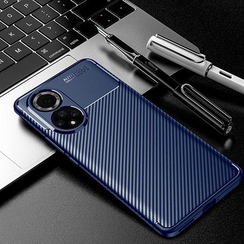 Custodia Silicone Cover Morbida Spigato S01 per Huawei Nova 9 Pro Blu