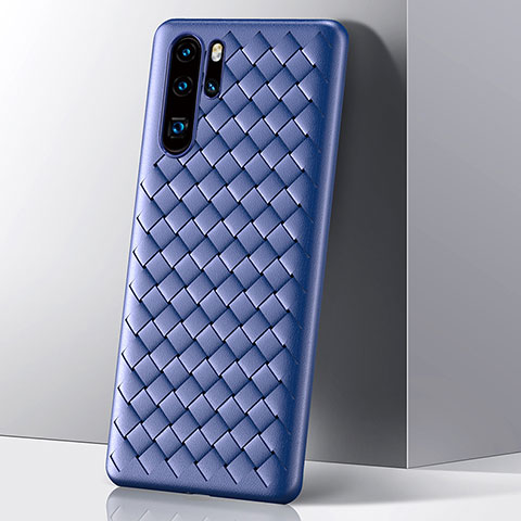 Custodia Silicone Cover Morbida Spigato S01 per Huawei P30 Pro New Edition Blu