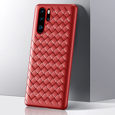 Custodia Silicone Cover Morbida Spigato S01 per Huawei P30 Pro Rosso