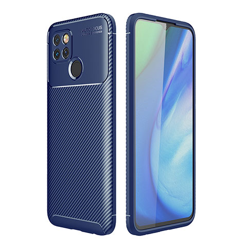 Custodia Silicone Cover Morbida Spigato S01 per Realme V3 5G Blu