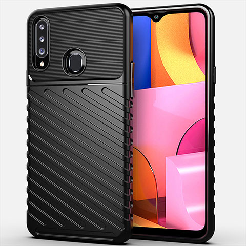 Custodia Silicone Cover Morbida Spigato S01 per Samsung Galaxy A20s Nero