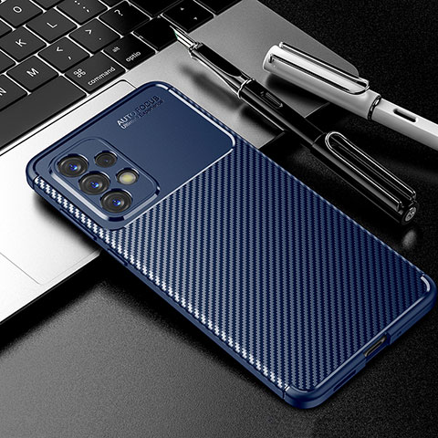 Custodia Silicone Cover Morbida Spigato S01 per Samsung Galaxy A33 5G Blu