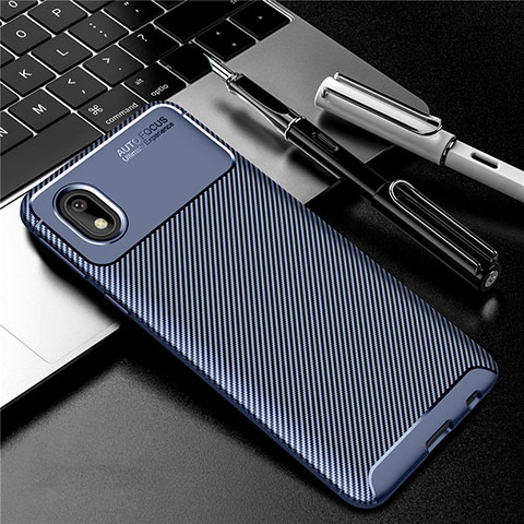 Custodia Silicone Cover Morbida Spigato S01 per Samsung Galaxy M01 Core Blu