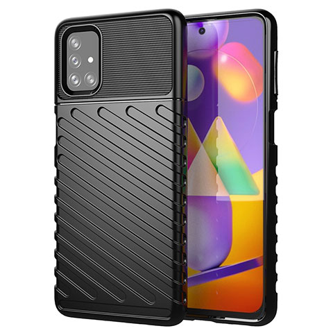 Custodia Silicone Cover Morbida Spigato S01 per Samsung Galaxy M31s Nero