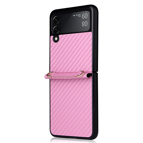 Custodia Silicone Cover Morbida Spigato S01 per Samsung Galaxy Z Flip3 5G Oro Rosa