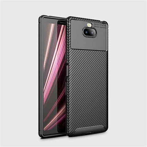 Custodia Silicone Cover Morbida Spigato S01 per Sony Xperia XA3 Nero