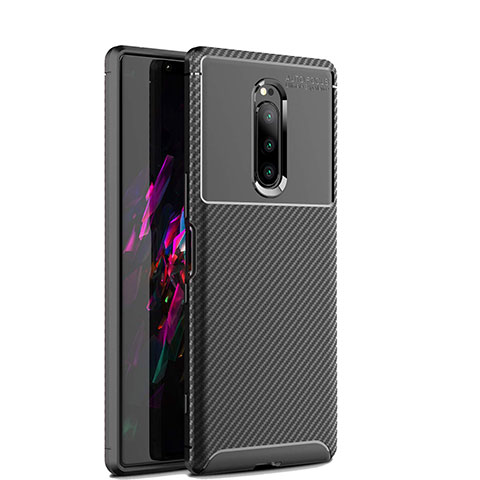 Custodia Silicone Cover Morbida Spigato S01 per Sony Xperia XZ4 Nero