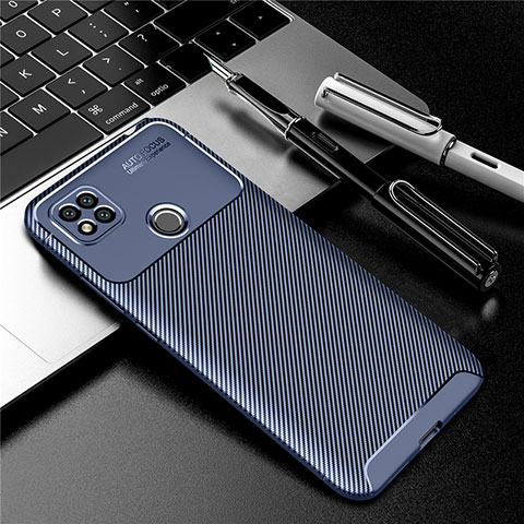 Custodia Silicone Cover Morbida Spigato S01 per Xiaomi POCO C3 Blu