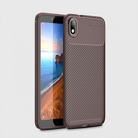 Custodia Silicone Cover Morbida Spigato S01 per Xiaomi Redmi 7A Marrone