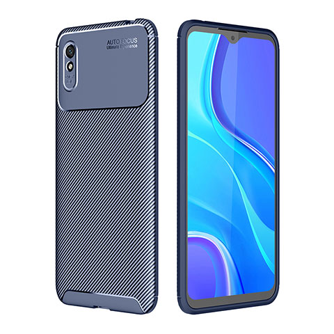 Custodia Silicone Cover Morbida Spigato S01 per Xiaomi Redmi 9i Blu