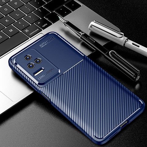 Custodia Silicone Cover Morbida Spigato S01 per Xiaomi Redmi K50 5G Blu