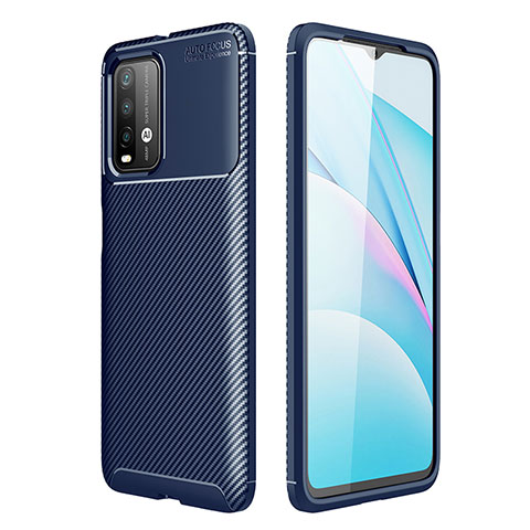 Custodia Silicone Cover Morbida Spigato S01 per Xiaomi Redmi Note 9 4G Blu