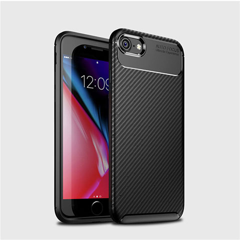 Custodia Silicone Cover Morbida Spigato S02 per Apple iPhone 8 Nero