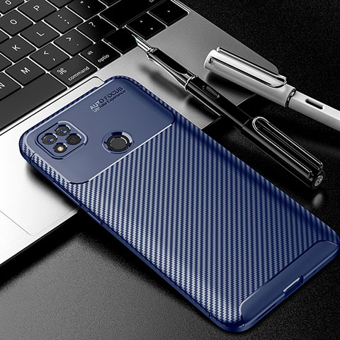 Custodia Silicone Cover Morbida Spigato S02 per Xiaomi Redmi 9 India Blu