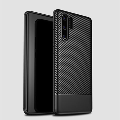 Custodia Silicone Cover Morbida Spigato S04 per Huawei P30 Pro Nero