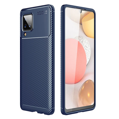 Custodia Silicone Cover Morbida Spigato WL1 per Samsung Galaxy A12 5G Blu