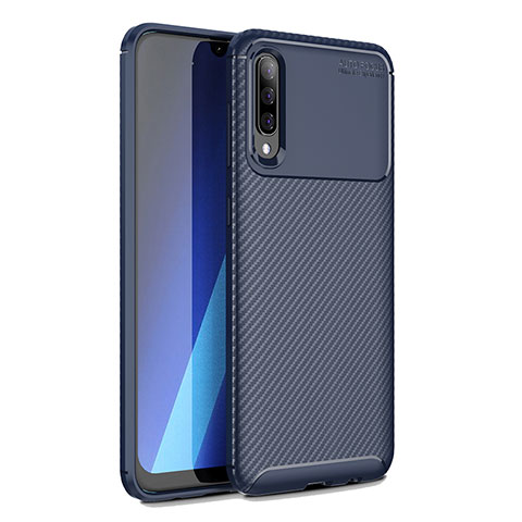 Custodia Silicone Cover Morbida Spigato WL1 per Samsung Galaxy A70 Blu