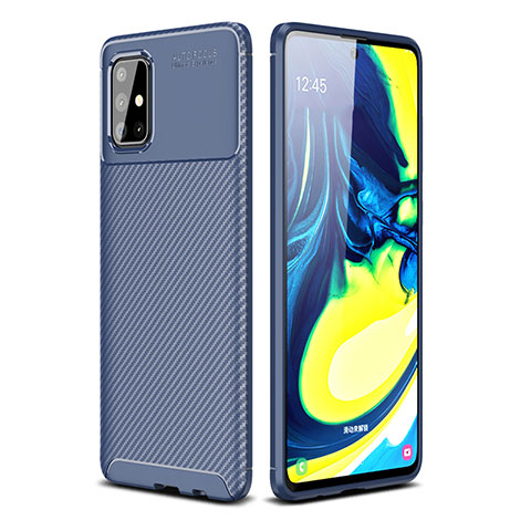 Custodia Silicone Cover Morbida Spigato WL1 per Samsung Galaxy A71 5G Blu