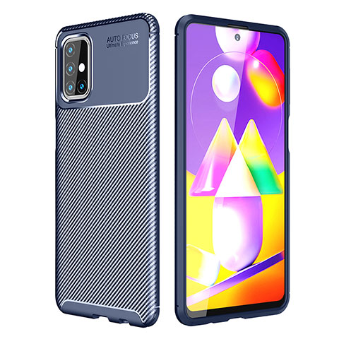 Custodia Silicone Cover Morbida Spigato WL1 per Samsung Galaxy M31s Blu