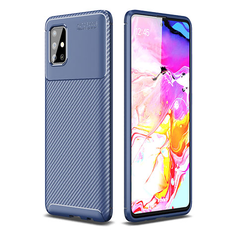 Custodia Silicone Cover Morbida Spigato WL1 per Samsung Galaxy M40S Blu