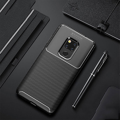 Custodia Silicone Cover Morbida Spigato Y01 per Huawei Mate 20 Nero