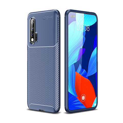 Custodia Silicone Cover Morbida Spigato Y01 per Huawei Nova 6 Blu