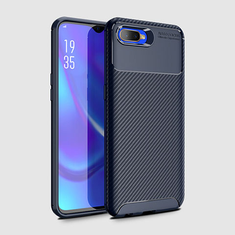 Custodia Silicone Cover Morbida Spigato Y01 per Oppo K1 Blu