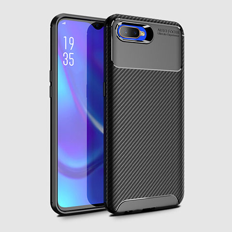 Custodia Silicone Cover Morbida Spigato Y01 per Oppo K1 Nero