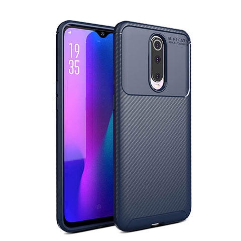 Custodia Silicone Cover Morbida Spigato Y01 per Oppo R17 Pro Blu