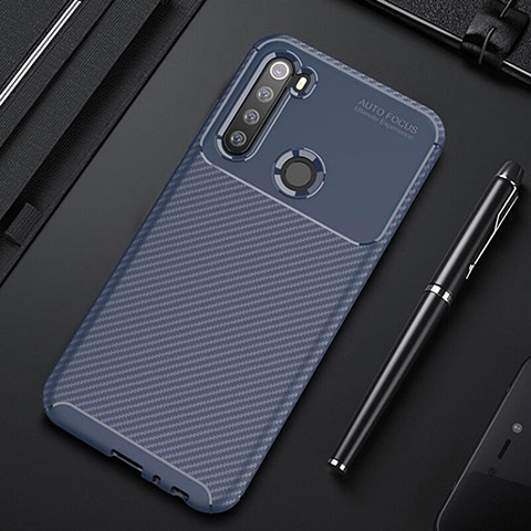 Custodia Silicone Cover Morbida Spigato Y01 per Xiaomi Redmi Note 8 Blu