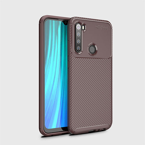 Custodia Silicone Cover Morbida Spigato Y02 per Xiaomi Redmi Note 8 (2021) Marrone